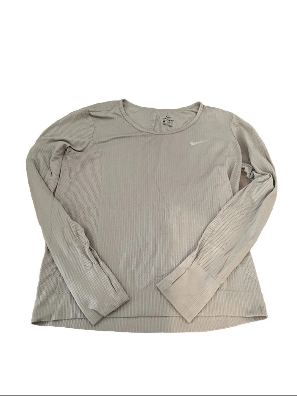 Nike Dri Fit Women's Long-Sleeve Performance Top - Taupe Gray